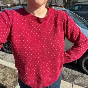 Valentines Sweater With Mini Hearts